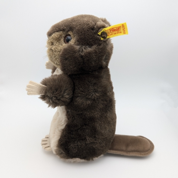 Vintage Steiff 2125/20 Stuffed Beaver 8" Made In Western Germany Ear Button Tag - Picture 7 of 14